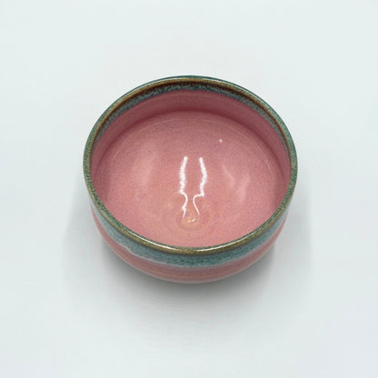 Japanese Kiyomizu-yaki Matcha Bowl Pink Oribe Chawan Handcrafted Ceramic Tea Ceremony