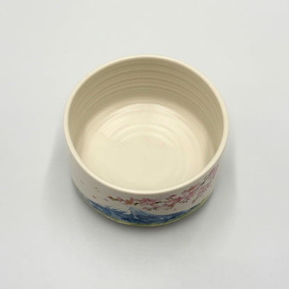Japanese Matcha Bowl White Sakura Fuji Design Chawan Tea Ceremony  Made in Japan