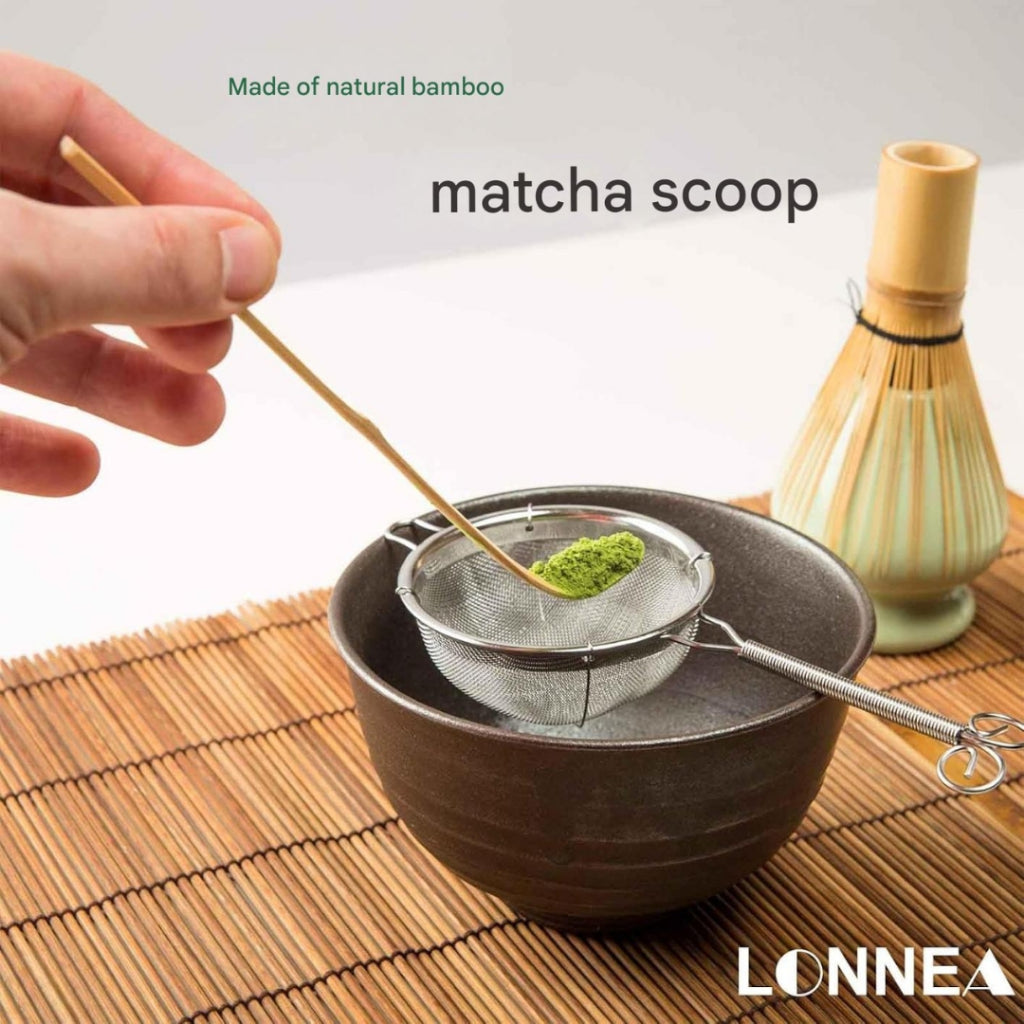 LONNEA Bamboo Chashaku Tea Scoop - Bamboo Tea Utensil, Tea Spoon for Matcha Powder, Natural Bamboo Tea Tool, Matcha Scoop, Tea Ceremony Accessory (1 piece)