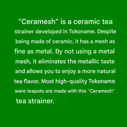 【made in japan】
Tokoname Teapot 204i with Ceramic Strainer - Seramash Black Clay, 400ml Japanese Made - Ideal for Freshly Brewed Tea Lovers!