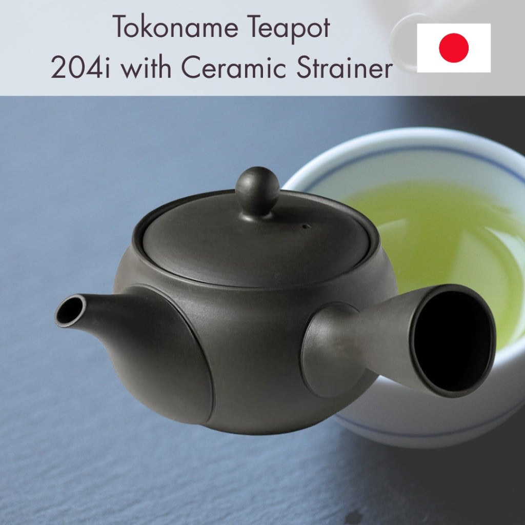 【made in japan】
Tokoname Teapot 204i with Ceramic Strainer - Seramash Black Clay, 400ml Japanese Made - Ideal for Freshl