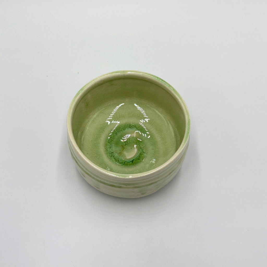 Japanese Matcha Bowl Wakakusa Vidro Mino Ware Handcrafted Ceramic Tea Bowl Made in Japan