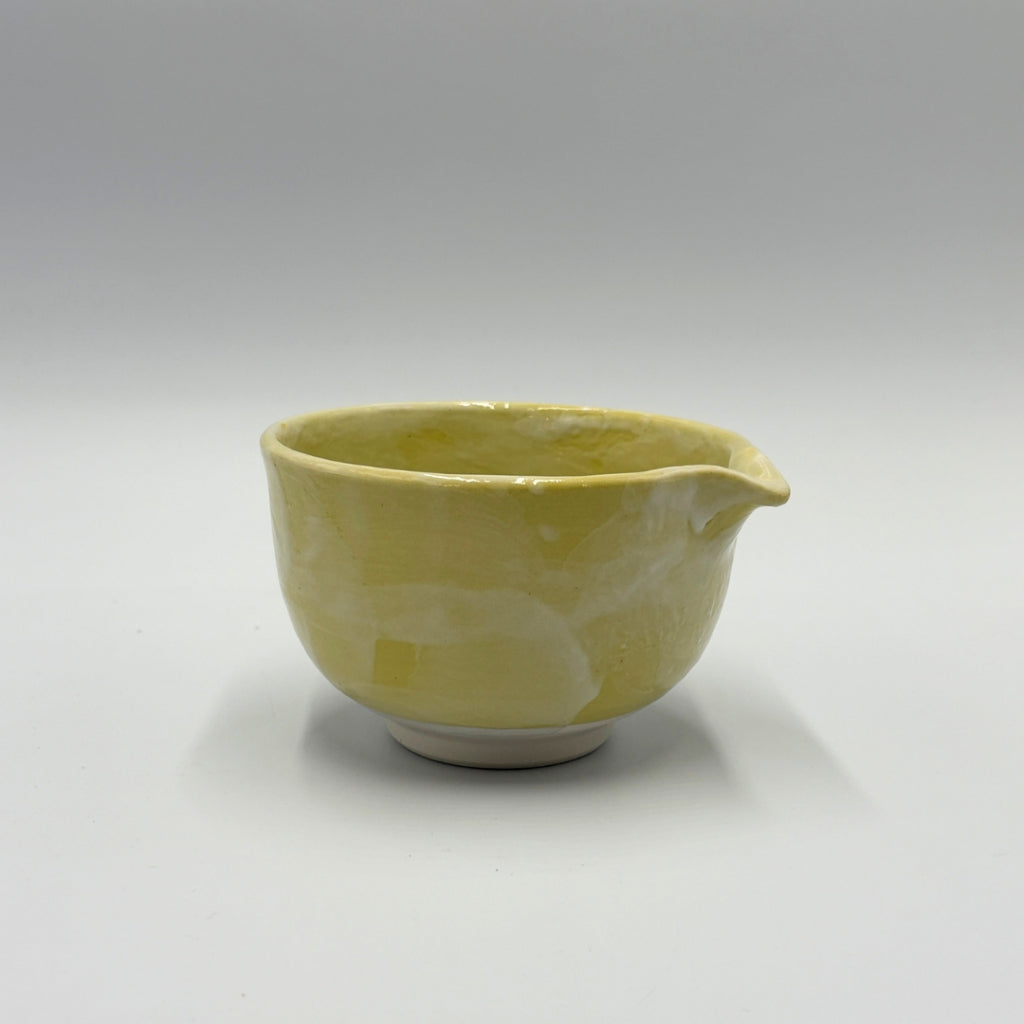Japanese Mino Ware Ki-Shino Tataki Katakuchi Matcha Bowl Handcrafted Ceramic Tea Cup Japan Made