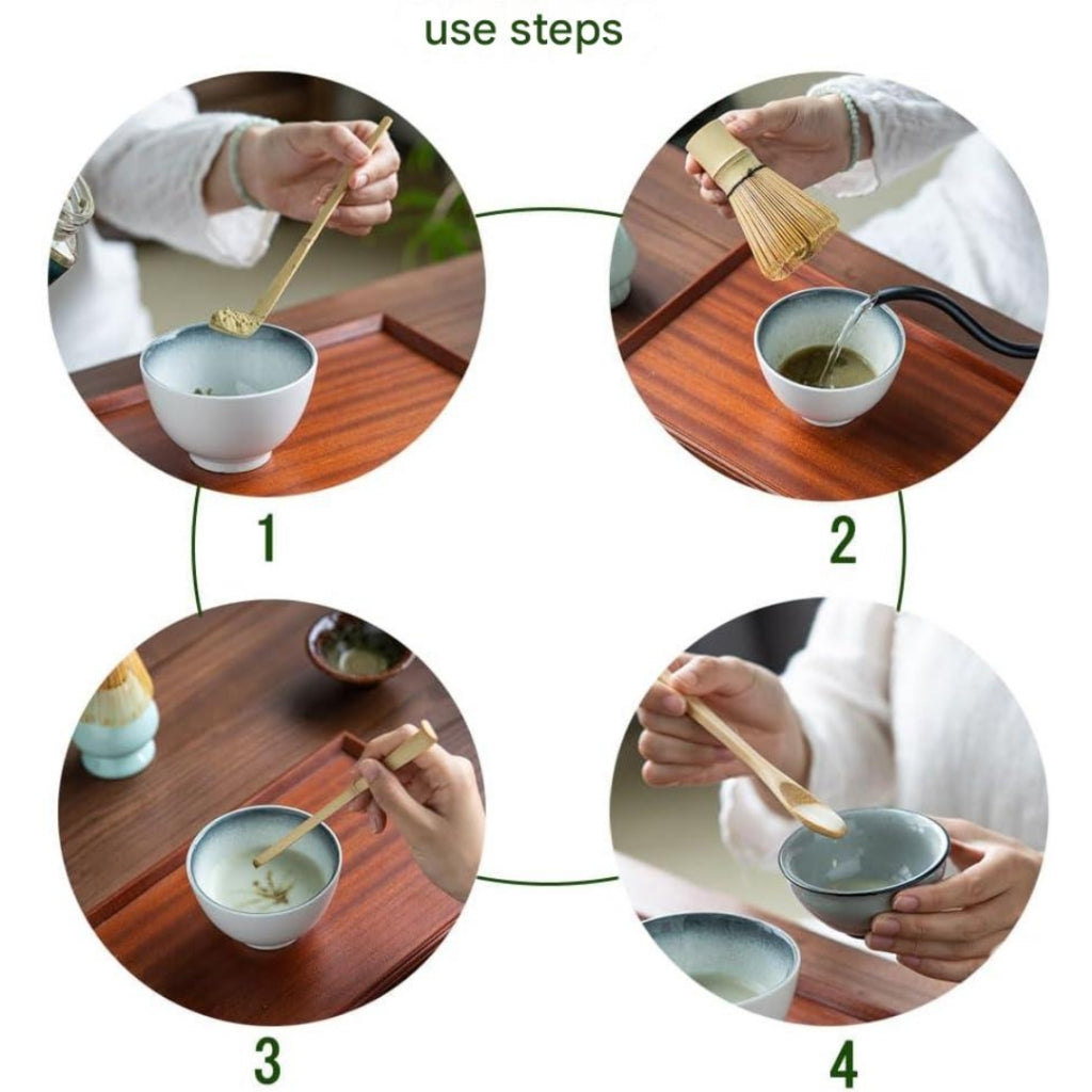 DFsucces Tea Ceremony Tools 3-Piece Set: 100-Bamboo Whisk Holder, Chasen (Tea Whisk), Chashaku (Tea Scoop), Bamboo Matcha Whisk - Traditional Tea Ceremony Craft