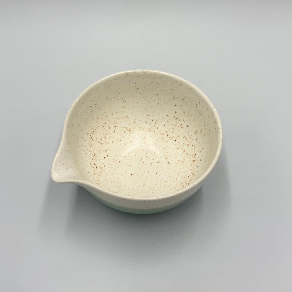 Japanese Mino Ware Turquoise Blue Katakuchi Matcha Bowl Handcrafted Ceramic Tea Cup Made in Japan