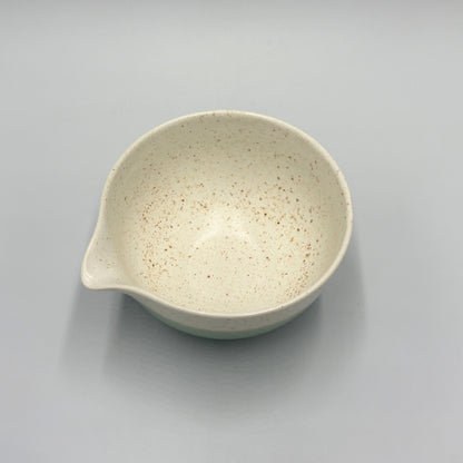 Japanese Mino Ware Turquoise Blue Katakuchi Matcha Bowl Handcrafted Ceramic Tea Cup Made in Japan