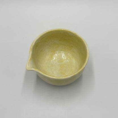 Japanese Mino Ware Ki-Shino Tataki Katakuchi Matcha Bowl Handcrafted Ceramic Tea Cup Japan Made