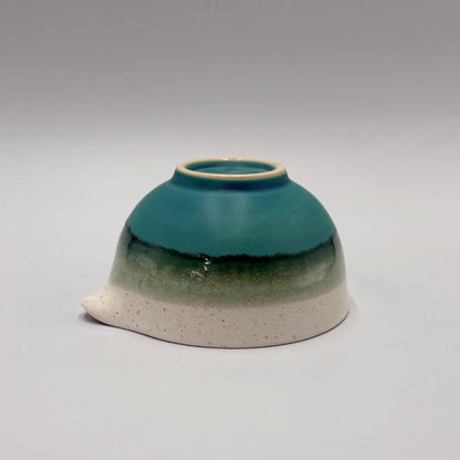 Japanese Mino Ware Turquoise Blue Katakuchi Matcha Bowl Handcrafted Ceramic Tea Cup Made in Japan