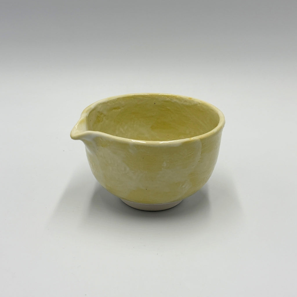 Japanese Mino Ware Ki-Shino Tataki Katakuchi Matcha Bowl Handcrafted Ceramic Tea Cup Japan Made