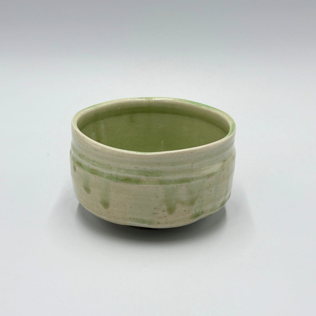 Japanese Matcha Bowl Wakakusa Vidro Mino Ware Handcrafted Ceramic Tea Bowl Made in Japan