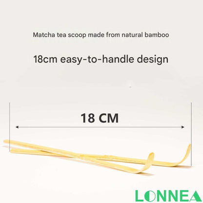LONNEA Bamboo Chashaku Tea Scoop - Bamboo Tea Utensil, Tea Spoon for Matcha Powder, Natural Bamboo Tea Tool, Matcha Scoop, Tea Ceremony Accessory (1 piece)