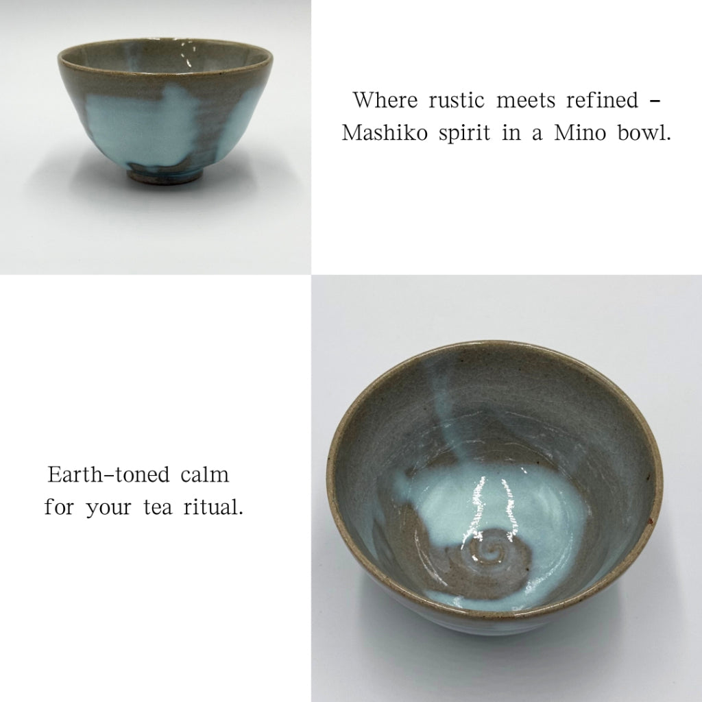Matcha Bowl Mashiko Style – Wan-Gata Chawan, Japanese Mino Ware Tea Cup, Handmade, Made in Japan