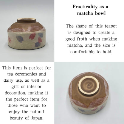 Mini Matcha Bowl Shino Sakura – Japanese Chawan Tea Cup, Mino Ware with Cherry Blossom Glaze, Made in Japan