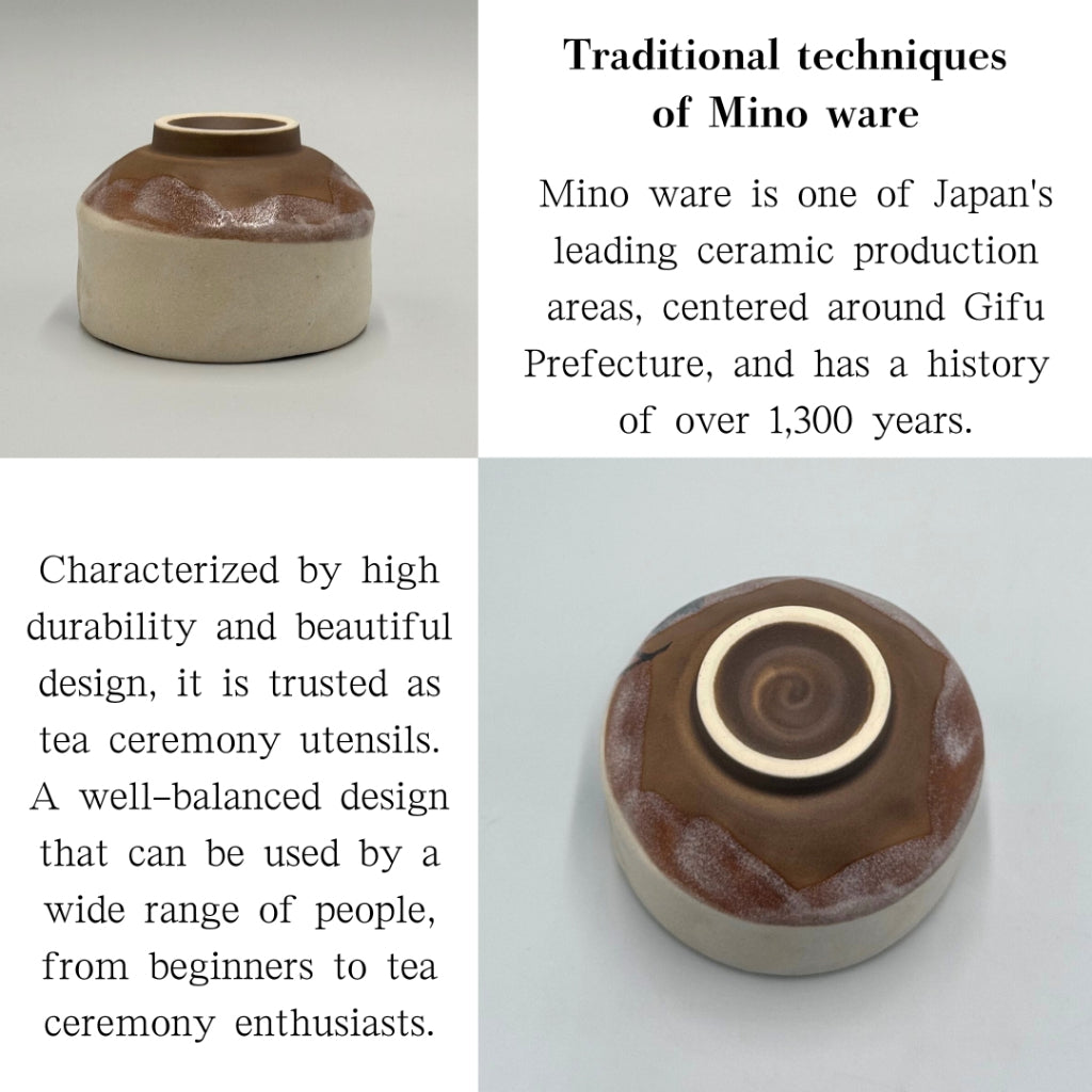Mini Matcha Bowl Hydrangea Design – Japanese Chawan Mino Ware, Handmade Tea Cup, Made in Japan