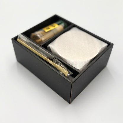 Matcha bowl set (outer box, tea whisk, tea scoop) - 3-piece set, chasen, chashaku, made in Japan