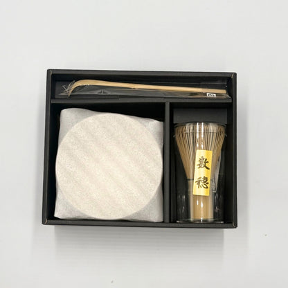 Matcha bowl set (outer box, tea whisk, tea scoop) - 3-piece set, chasen, chashaku, made in Japan