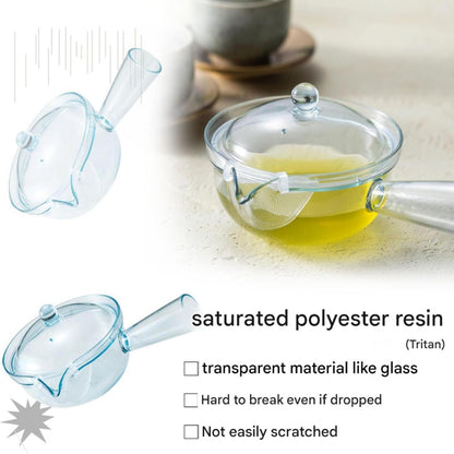 KOGU Tea Infuser, Unbreakable Teapot 260ml [Made in Japan], Dishwasher Safe, Made of Resin, Glass-Like Transparency, Lightweight, with Strainer, Graduated Measurements, Perfect for Outdoor Camping, Tea, and Black Tea, Stylish Gift, Present, Tsunan City Sa
