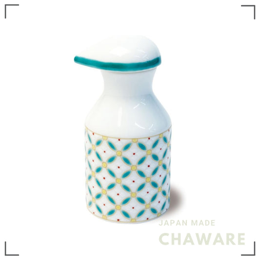 No-Drip Soy Sauce Dispenser, Kutani Ware, Shippō Hanabishi Design – Perfect for Mess-Free Serving and Elegant Table Sett