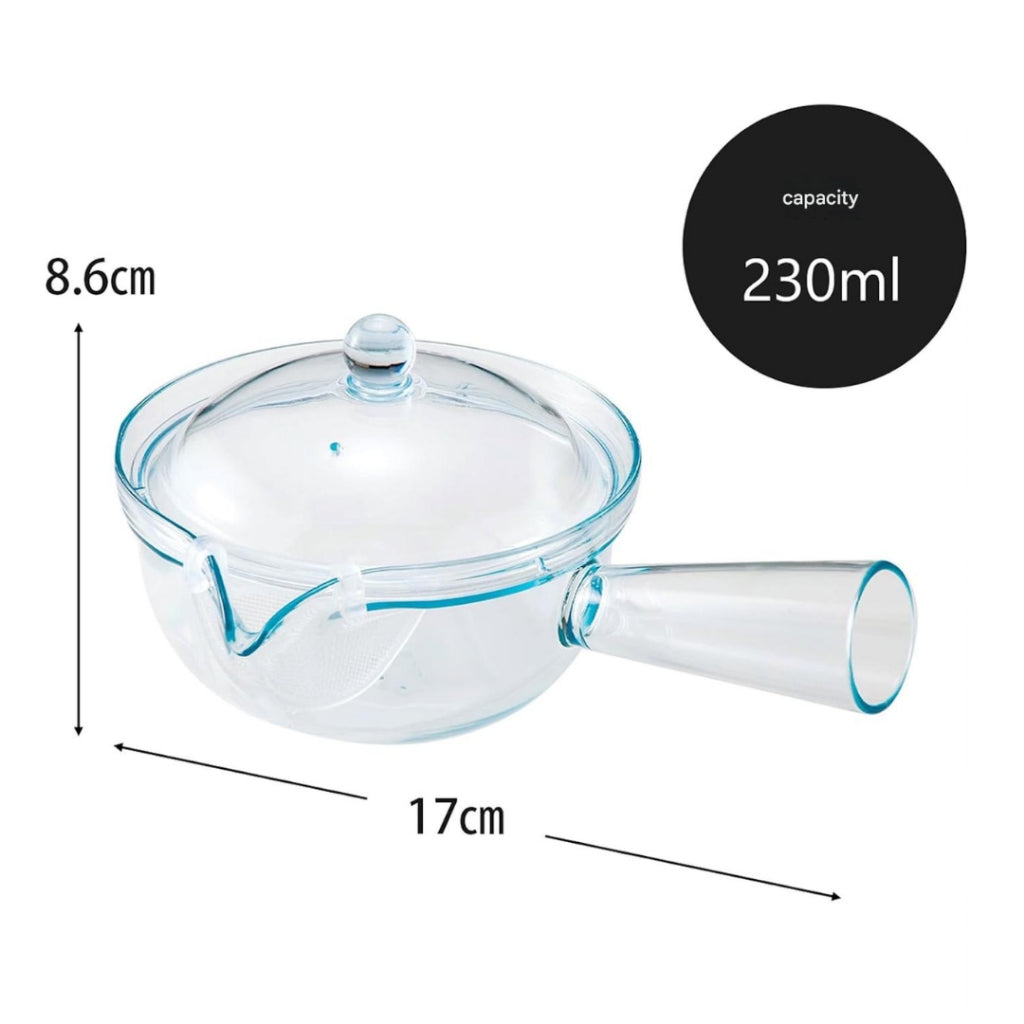 KOGU Tea Infuser, Unbreakable Teapot 260ml [Made in Japan], Dishwasher Safe, Made of Resin, Glass-Like Transparency, Lightweight, with Strainer, Graduated Measurements, Perfect for Outdoor Camping, Tea, and Black Tea, Stylish Gift, Present, Tsunan City Sa