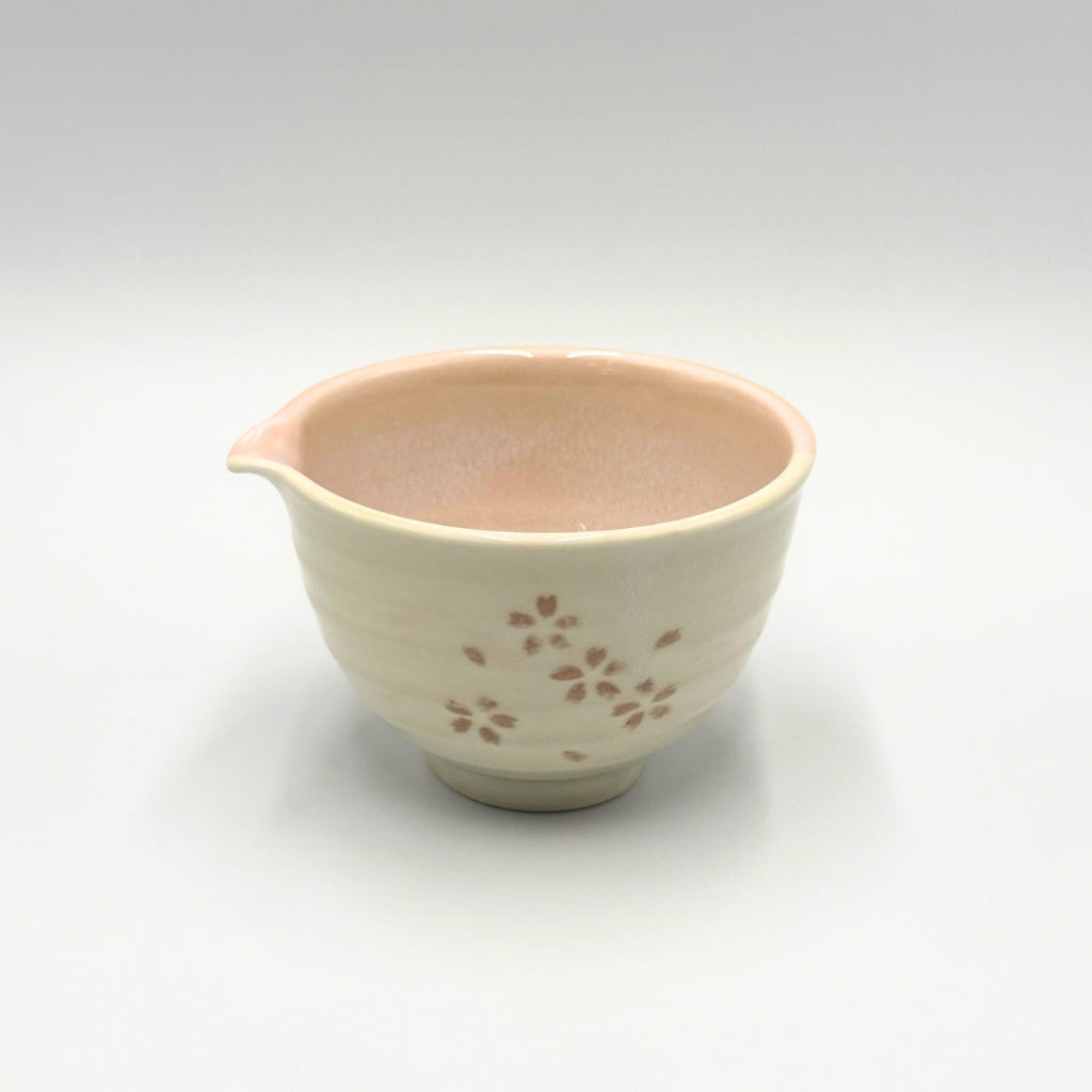 Kasumi Sakura Katakuchi Matcha Bowl Mino Ware Japanese Ceramic Tea Bowl Handcrafted in Japan
