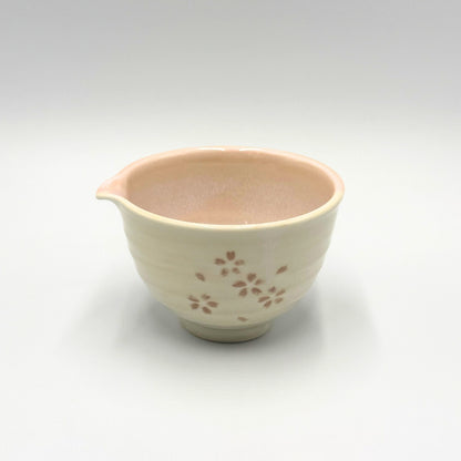 Kasumi Sakura Katakuchi Matcha Bowl Mino Ware Japanese Ceramic Tea Bowl Handcrafted in Japan