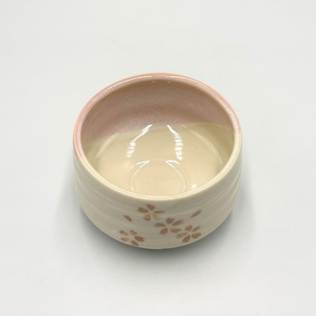 Kasumi Sakura Matcha Bowl, Mino Ware, Japanese Ceramic Chawan, Handcrafted for Tea Ceremony, Made in Japan