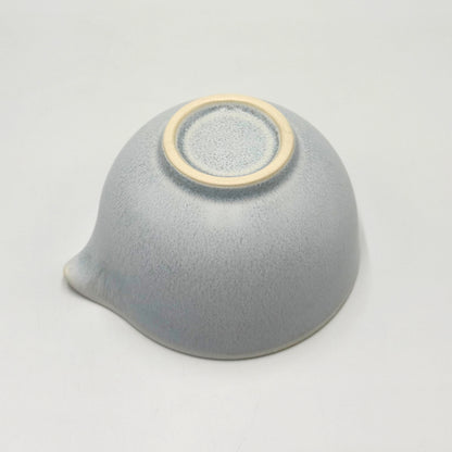 Japanese Mino Ware Katakuchi Matcha Bowl Grey Crystal Glaze | Pour Spout Tea Bowl Made in Japan
