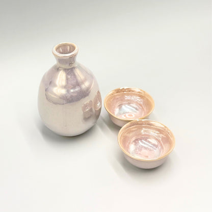 Hakko Sai Japanese Sake Set Mino Ware Tokkuri & Cups Ceramic Made in Japan Gift