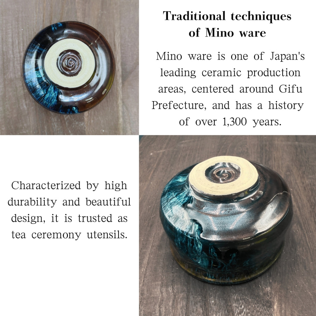 Japanese Matcha Bowl Kiln-Glazed Mino Ware Chawan Ceramic Tea Bowl 550cc Made in Japan