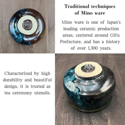 Japanese Matcha Bowl Kiln-Glazed Mino Ware Chawan Ceramic Tea Bowl 550cc Made in Japan