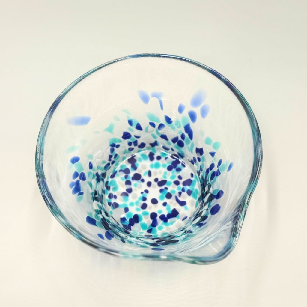 Matsugaoka Glass Katakuchi Matcha Bowl (Umi), Handmade in Japan, 380cc, Tea Ceremony