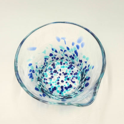 Matsugaoka Glass Katakuchi Matcha Bowl (Umi), Handmade in Japan, 380cc, Tea Ceremony