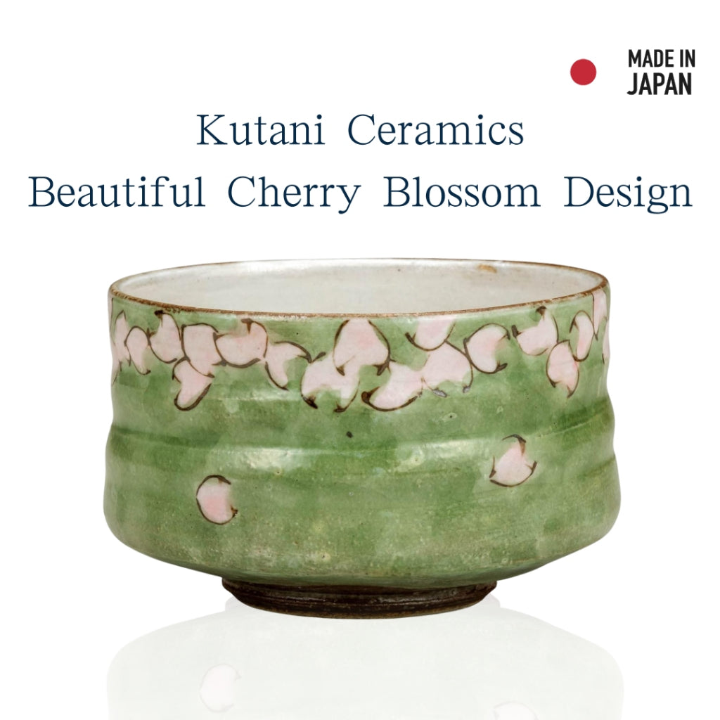 【made in japan】
Stylish Matcha Bowl - Kutani Ceramics, Beautiful Cherry Blossom Design, Premium Brand for Tea Ceremony, 