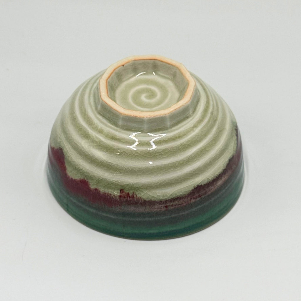Japanese Matcha Bowl Shinsha Red Glaze Chawan Ceramic Tea Cup 12.7cm Made in Japan