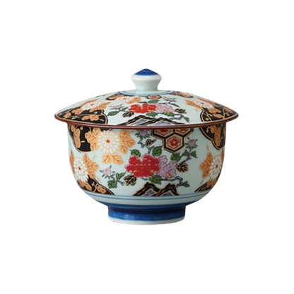 【made in japan】
Yamashita Kogei Arita Porcelain Lidded Yunomi Cup, Kikko-Iwa Peony Design, 10x8.5cm, Perfect for Tea and Collectibles, Product Code: 755436931.