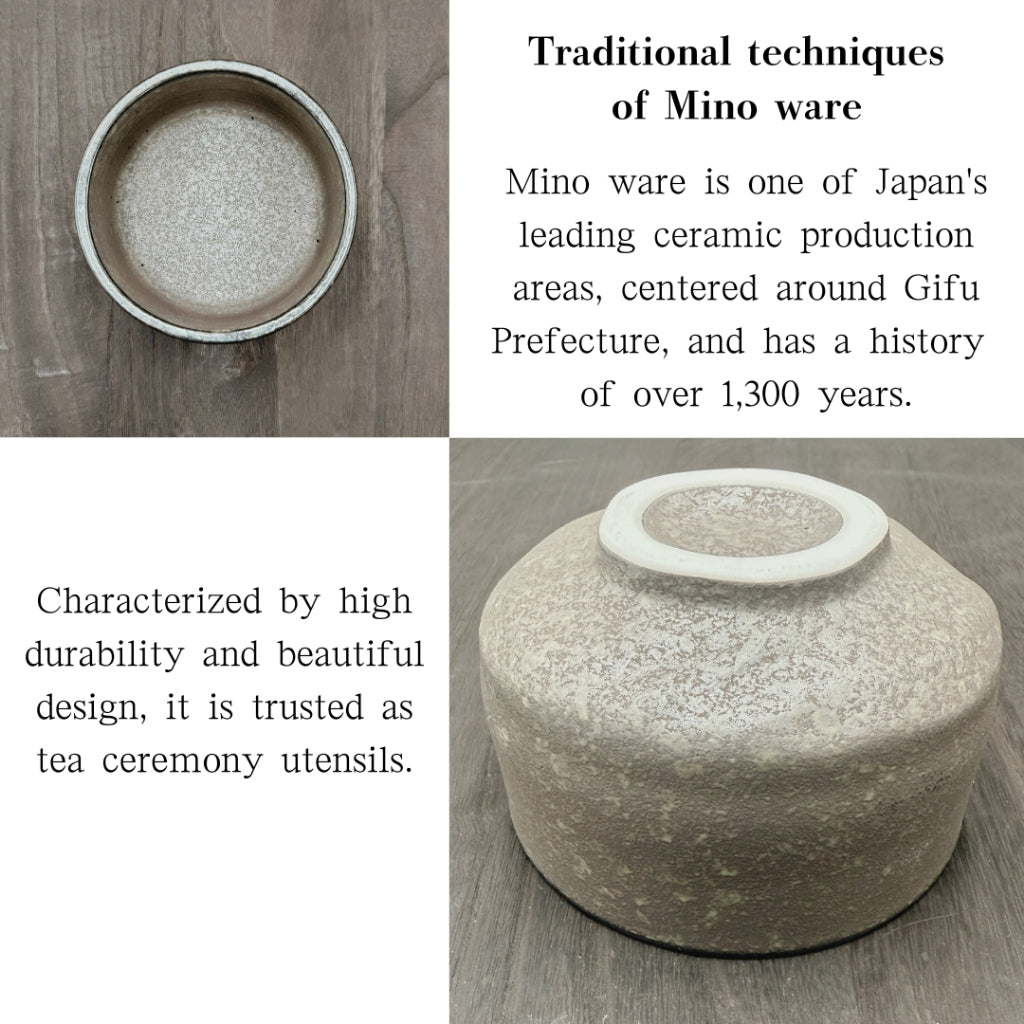 Matcha Bowl Silver Crystal Glaze – Japanese Chawan, Minoyaki Tea Cup, Made in Japan