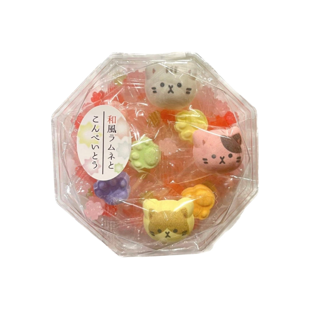 Cat-Inspired Ramune and Konpeito Candy: Delightful Japanese Sweets, Perfect for Treats and Gifts! Enjoy the Unique Flavor and Fun Shapes!chaware