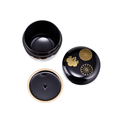 Nakaya Brothers Co. Yamanaka Lacquerware 2.2 Natsume (with inner lid) Black Kodaiji Maki-e 33-4805 and Red Kodaiji Maki-e 33-4804