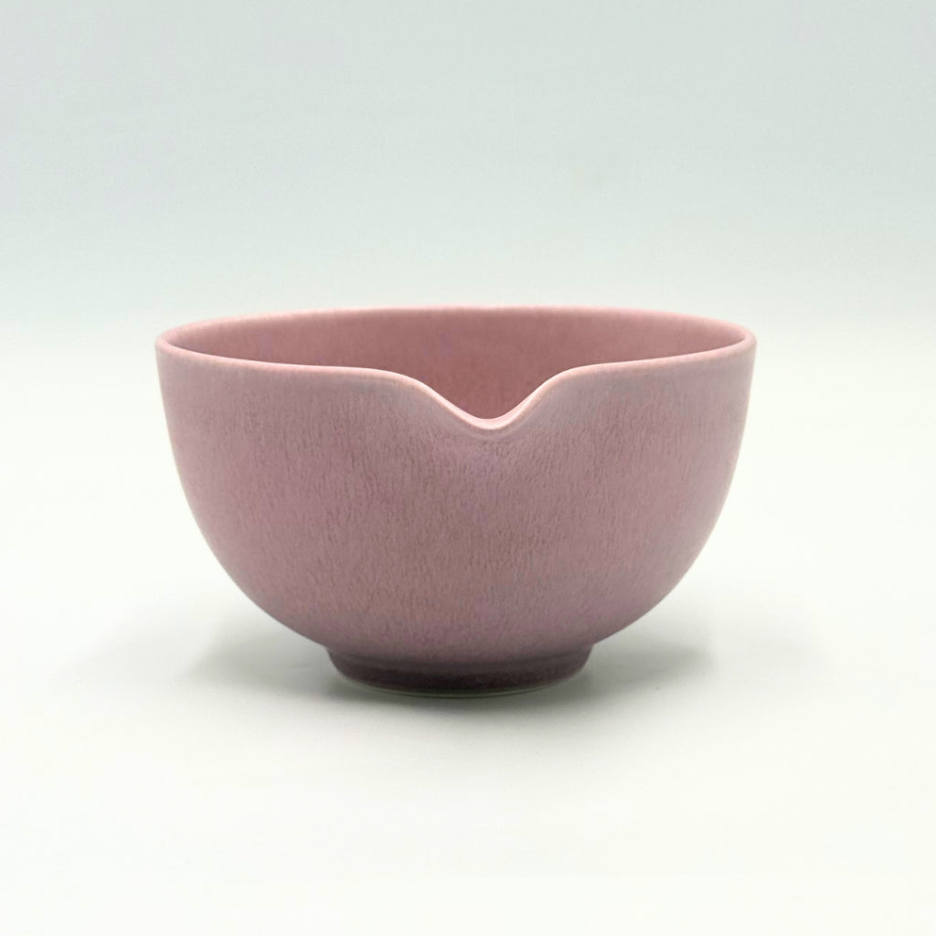 Japanese Mino Ware Purple Crystal Katakuchi Matcha Bowl Handcrafted Ceramic Tea Bowl Made in Japan