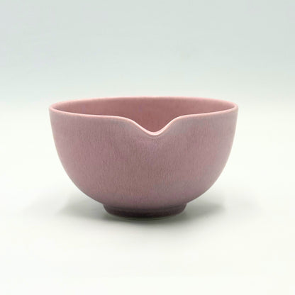 Japanese Mino Ware Purple Crystal Katakuchi Matcha Bowl Handcrafted Ceramic Tea Bowl Made in Japan