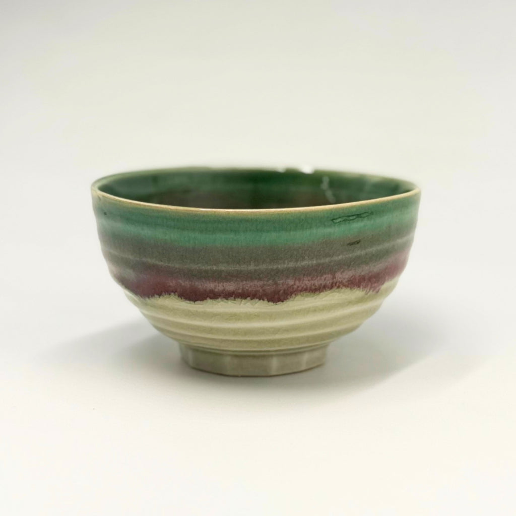 Japanese Matcha Bowl Shinsha Red Glaze Chawan Ceramic Tea Cup 12.7cm Made in Japan