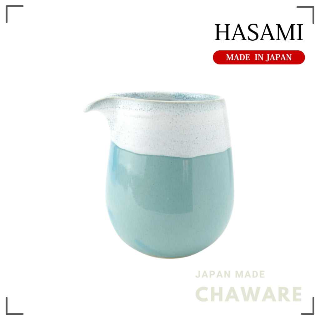 Hasami Ware Katakuchi Sake Pourer Seiyu White Karatsu Nagashi Japanese Pottery