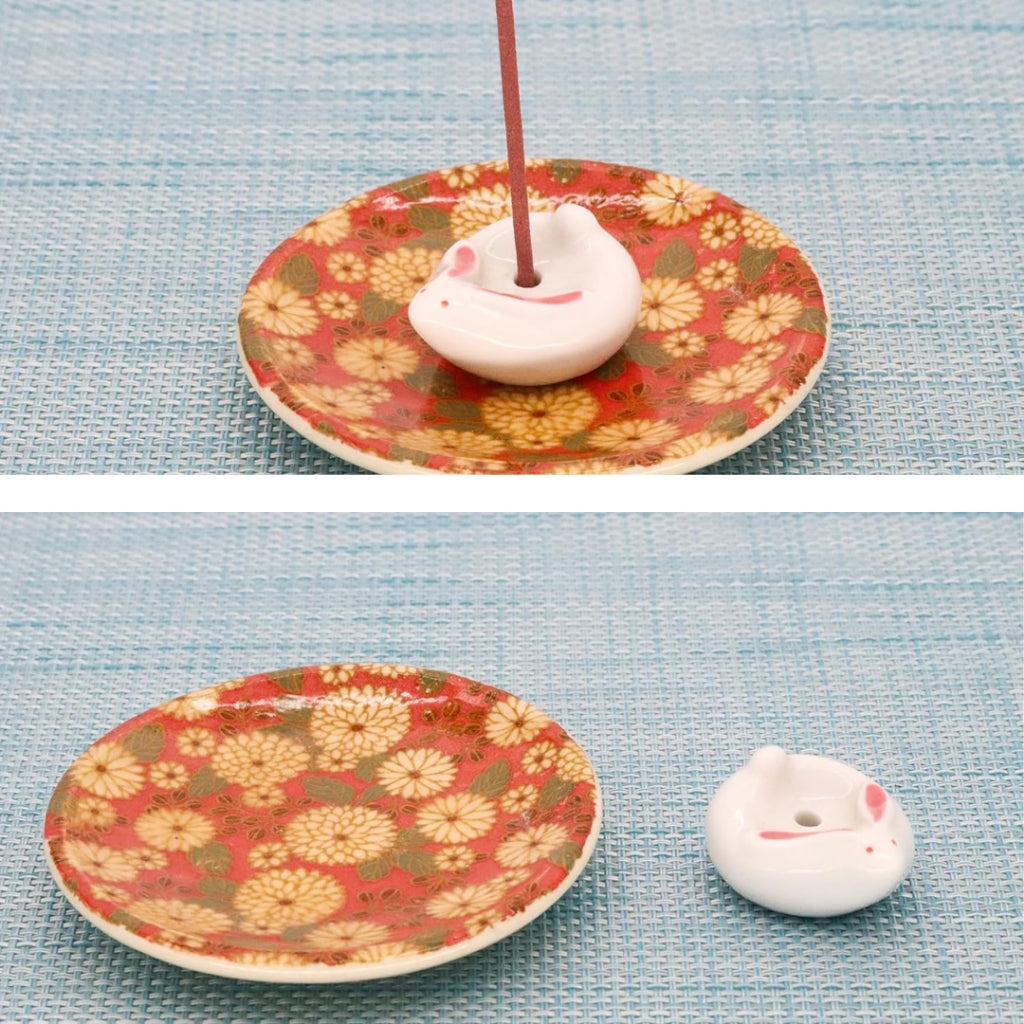 Craftsman House Incense Holder - Japanese Design featuring Adorable Animals