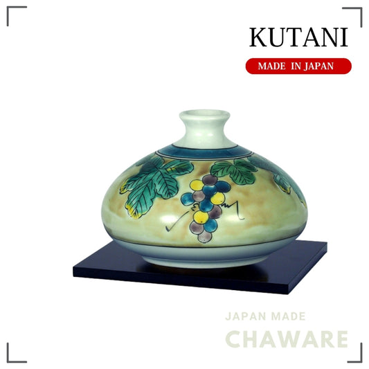 Kutani Ware Single Flower Vase 4.5in – Yoshidaya Grape Design | Made in Japan