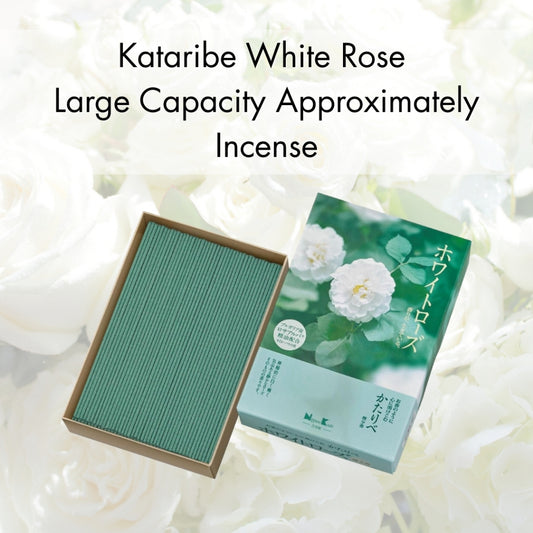 Kataribe White Rose Large Capacity Approximately 200g Incense by Nippon Kodo, Low Smoke