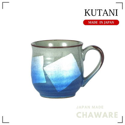 Kutani Ware Mug – Silver Accent Blue Design | Made in Japan