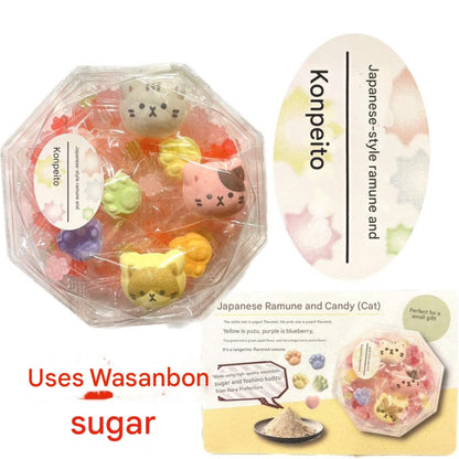 Cat-Inspired Ramune and Konpeito Candy: Delightful Japanese Sweets, Perfect for Treats and Gifts! Enjoy the Unique Flavor and Fun Shapes!chaware