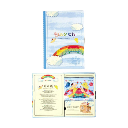 Kameyama Beyond the Rainbow Memorial Gift 6-Piece Set for Pet Memorial - Incense, Candles, 2 Glass Vessels, Incense Holder, Candle Holder