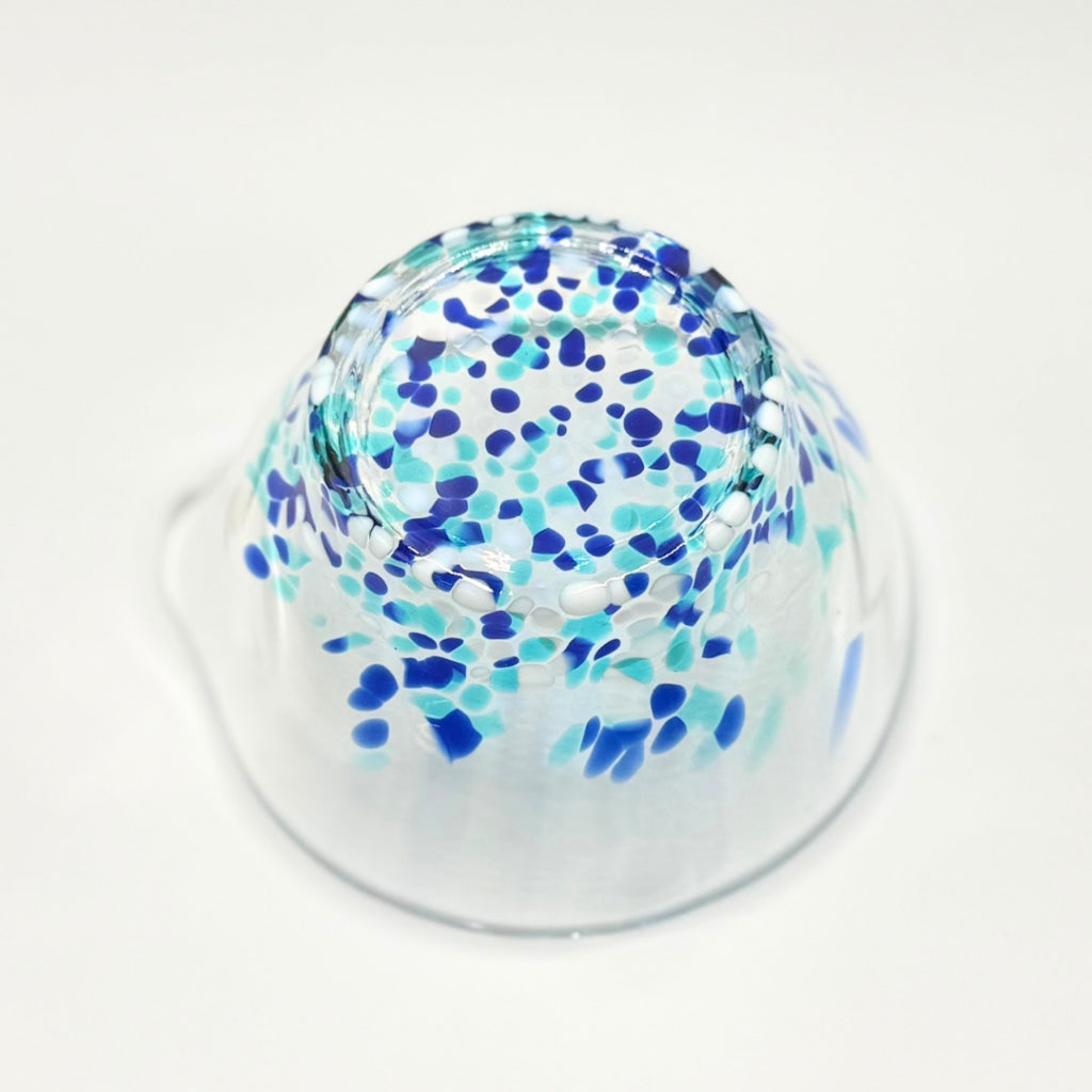 Matsugaoka Glass Katakuchi Matcha Bowl (Umi), Handmade in Japan, 380cc, Tea Ceremony
