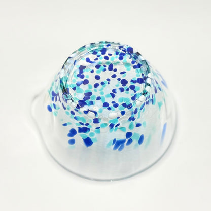 Matsugaoka Glass Katakuchi Matcha Bowl (Umi), Handmade in Japan, 380cc, Tea Ceremony
